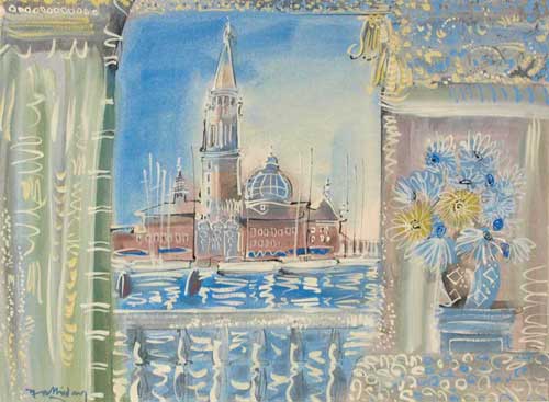 Artist: Alan Halliday; Painting: View from the Daniele, Venice