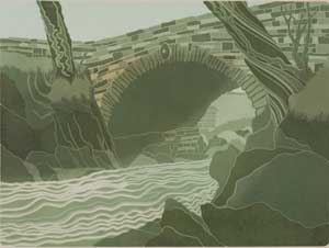 Artist: Bernard Green; Painting: Elterwater Bridge, Cumbria