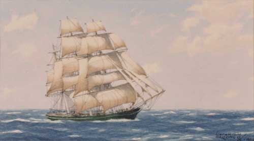 Artist: Derek G M Gardner, RSMA; Painting: Thermopylae, Tea Clipper<br>Launched Aberdeen 1868