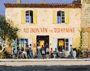 Artist: Jeremy Barlow ROI; Painting: Au Bon Vin de Touraine, Tamaroche, Provence