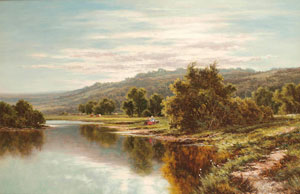 Artist: Henry H Parker; Painting: On the River Mole