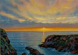 Artist: Steven Thor Johanneson, RSMA; Painting: March Sunset, Fox Cove