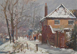 Artist: Geoff Hunt; Painting: William Wilberforce's House, Southside Common, Wimbledon