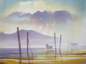 Artist: M J Forster; Painting: Low Tide 2