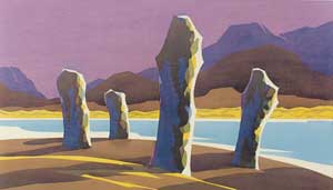 Artist: M J Forster; Painting: Standing Stones