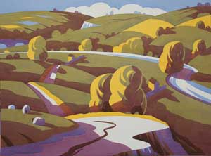 Artist: M J Forster; Painting: Yorkshire Dales, Winding Road