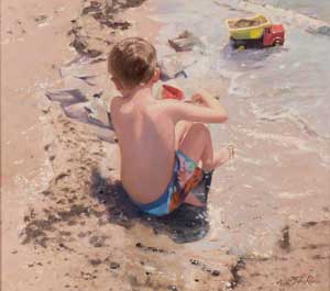 Artist: Nicholas St John Rosse; Painting: Building a dam