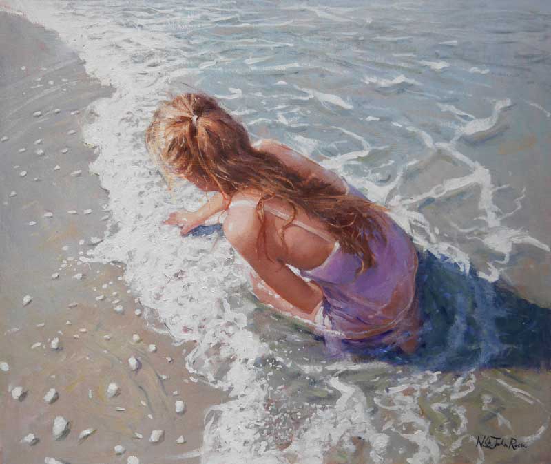 Artist: Nicholas St John Rosse; Painting: At the Edge of the Sea