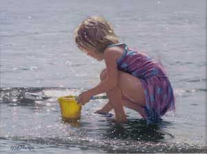 Artist: Nicholas St John Rosse; Painting: Girl with a yellow bucket